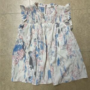 Hayden - Girls XL top - Blue and Pink Floral